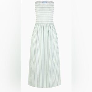 Hill House Home Cosima Nap Dress XS Apple Green Stripe